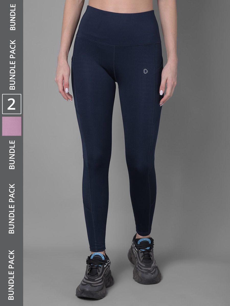 Dollar Women's Pack of 2 Microfiber Anti-Bacterial Elastane Stretch Sports Leggings