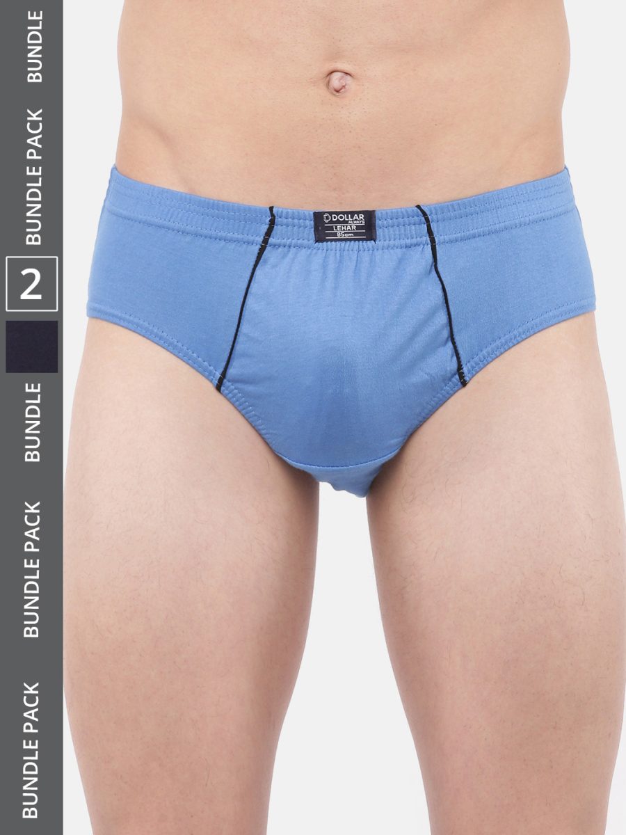 Dollar Lehar Men's Assorted Pack of 2 Super Combed Cotton Brief