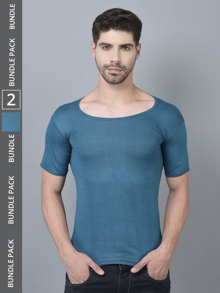 Dollar Lehar Men's Assorted Pack of 2 Combed Cotton Vest