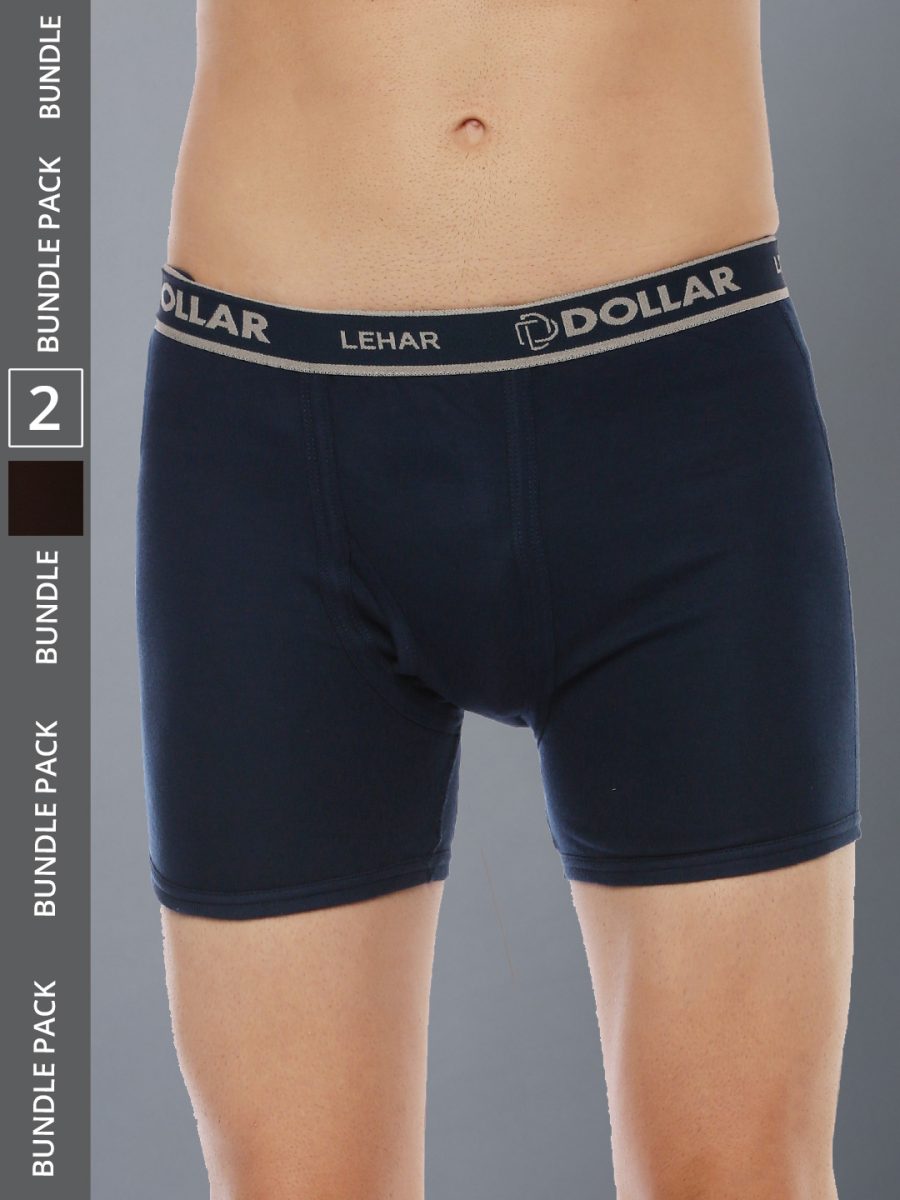 Dollar Lehar Men's Assorted Pack of 2 Combed Cotton Trunk