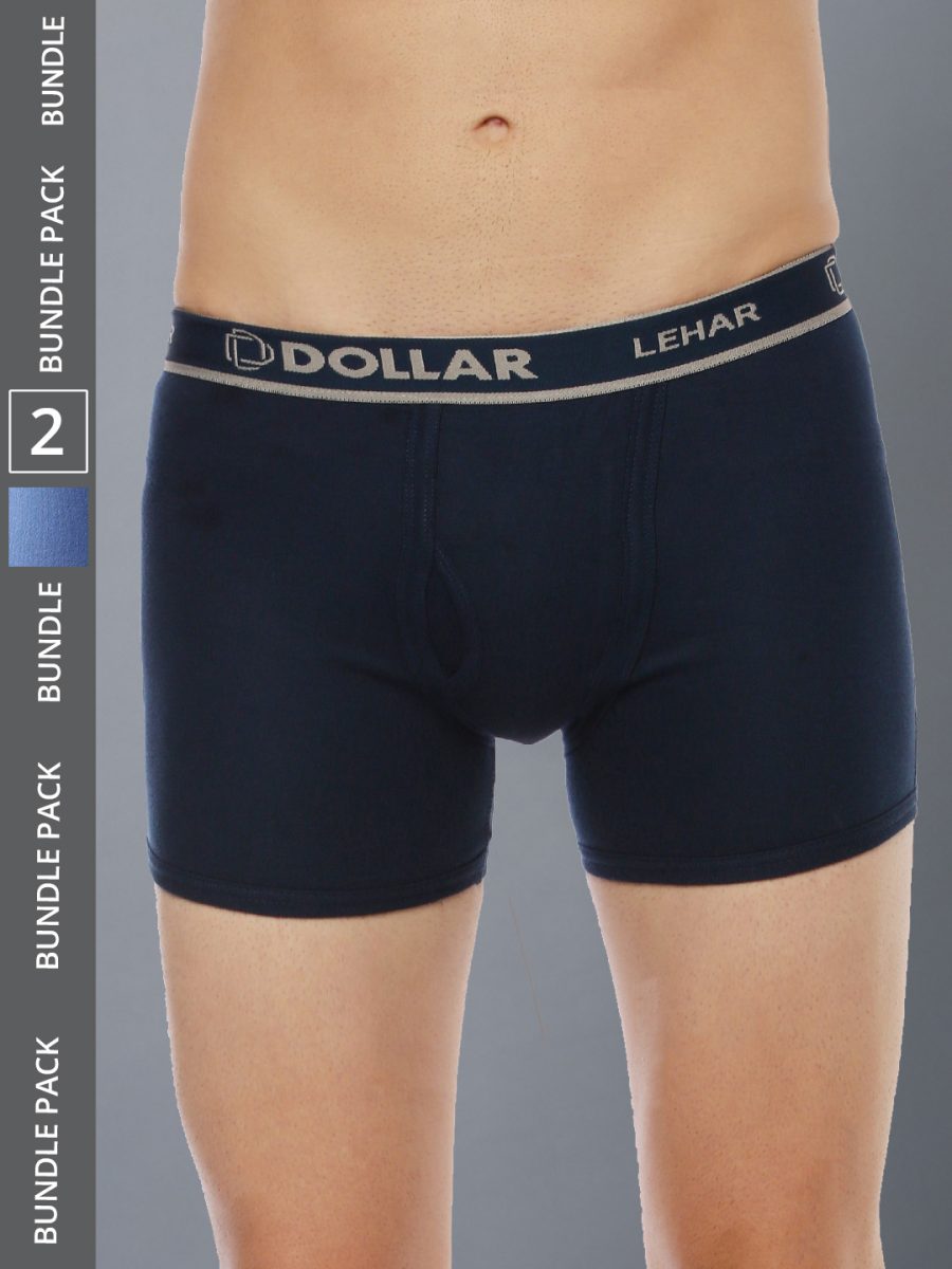 Dollar Lehar Men's Assorted Pack of 2 Combed Cotton Trunk