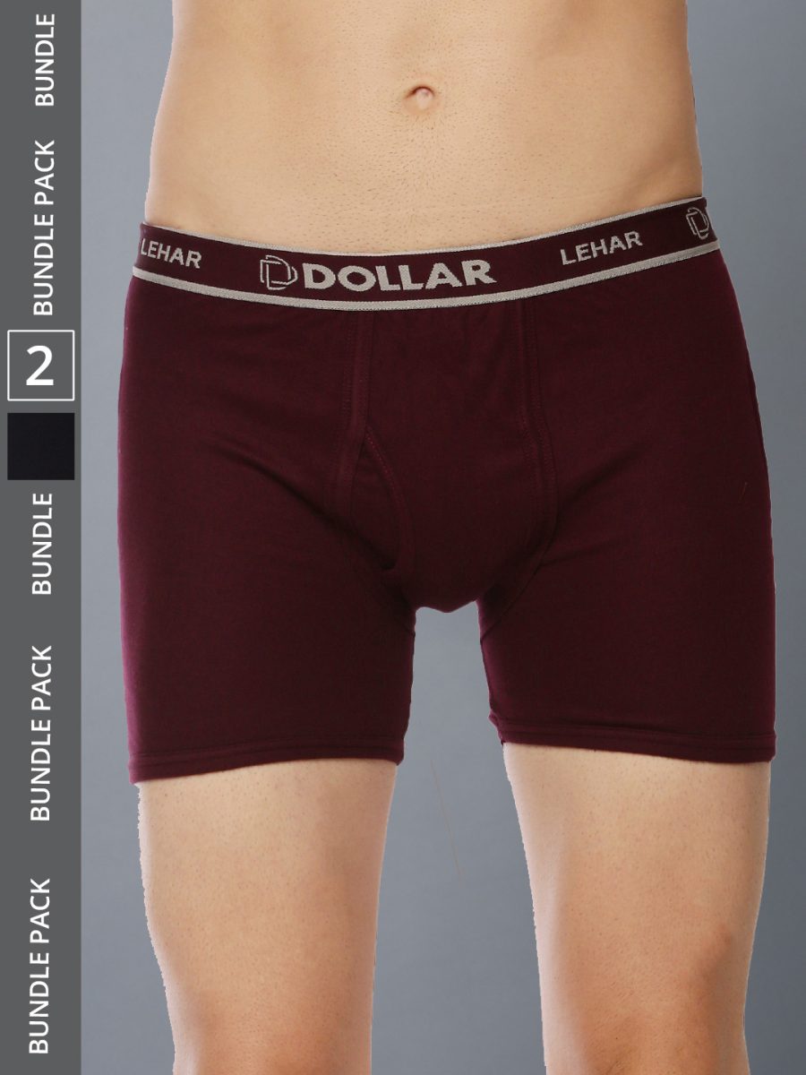Dollar Lehar Men's Assorted Pack of 2 Combed Cotton Trunk
