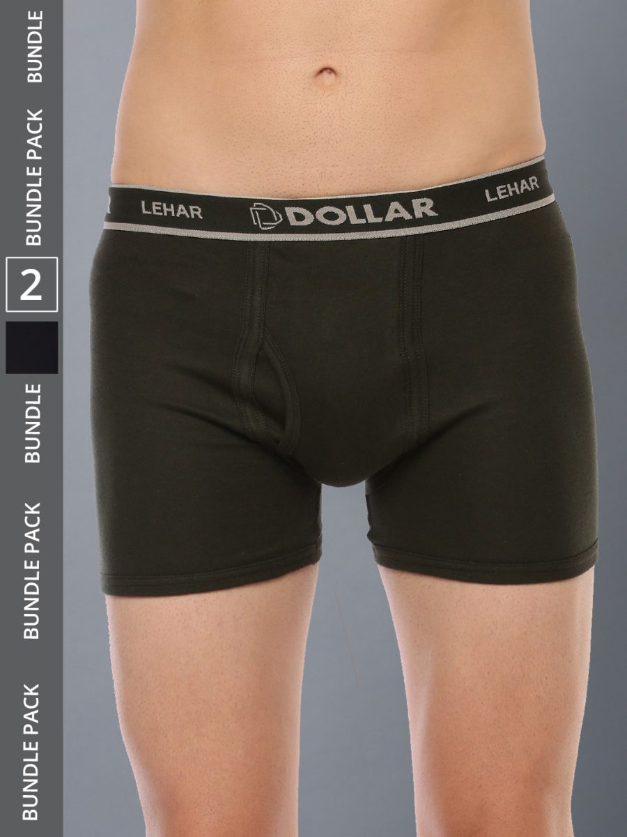 Dollar Lehar Men's Assorted Pack of 2 Combed Cotton Trunk