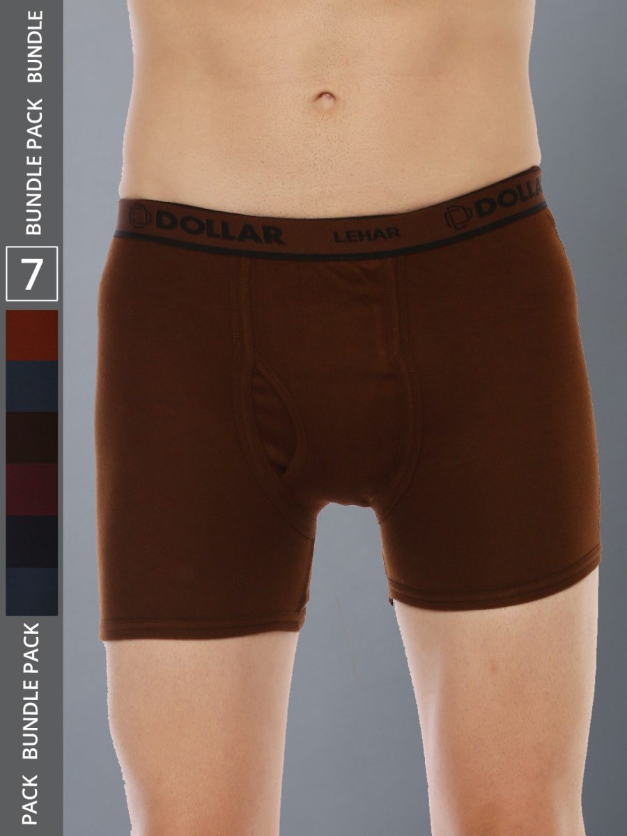 Dollar Lehar Men's Assorted Pack of 7 Combed Cotton Trunk