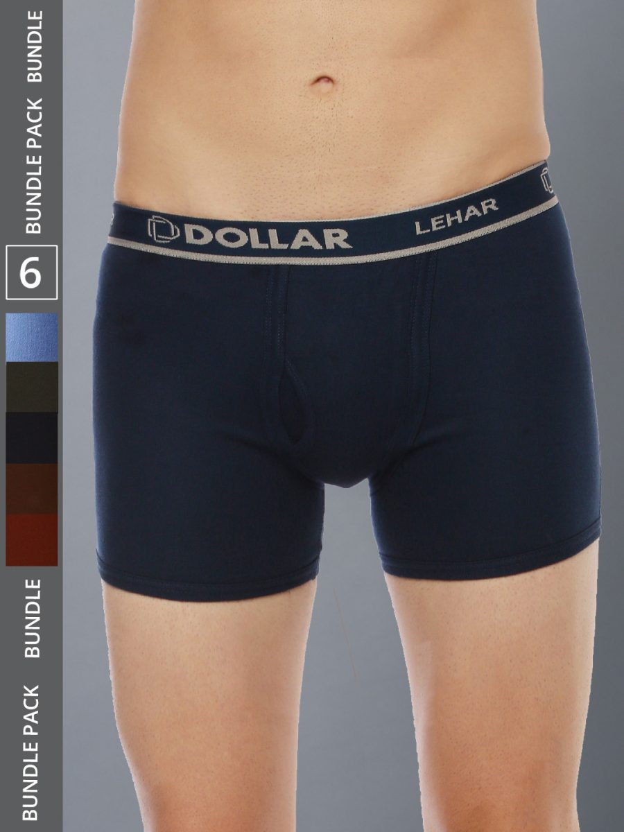 Dollar Lehar Men's Assorted Pack of 6 Combed Cotton Trunk