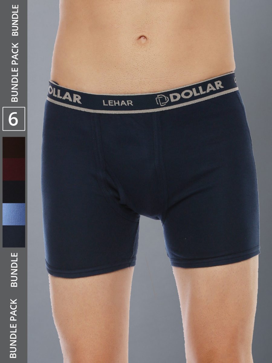 Dollar Lehar Men's Assorted Pack of 6 Combed Cotton Trunk