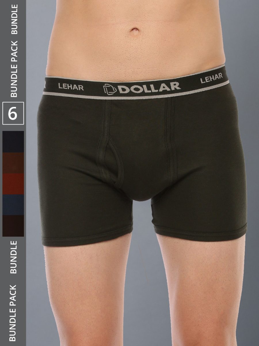 Dollar Lehar Men's Assorted Pack of 6 Combed Cotton Trunk