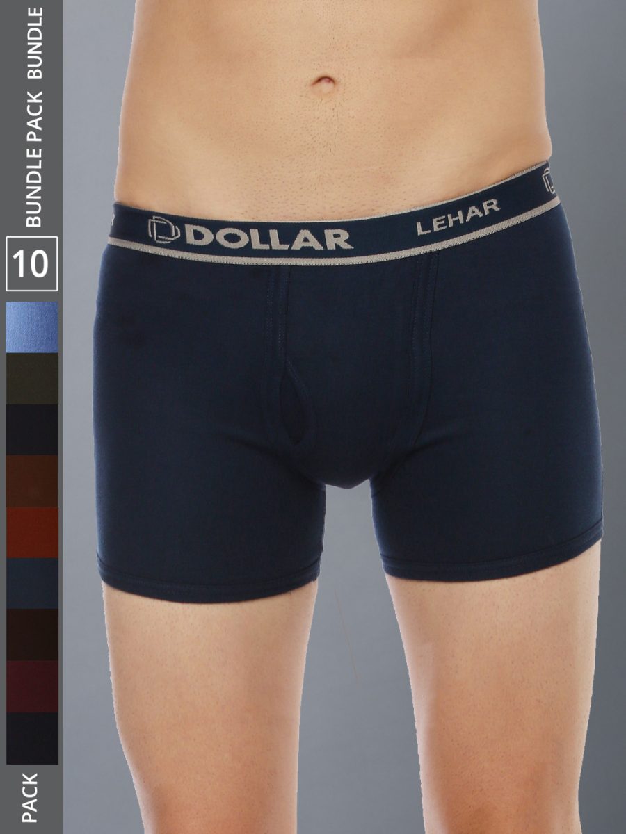 Dollar Lehar Men's Assorted Pack of 10 Combed Cotton Trunk