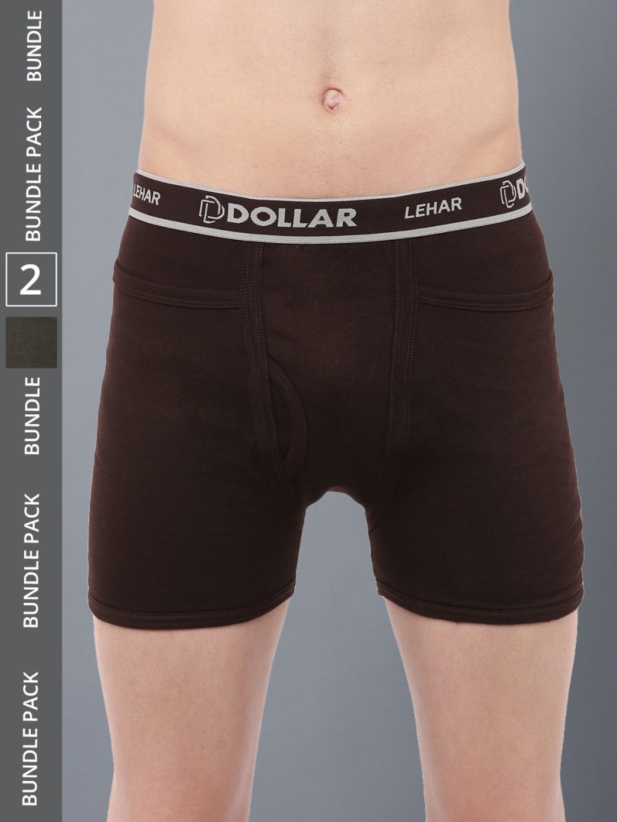 Dollar Lehar Men's Assorted Pack of 2 Combed Cotton Trunk