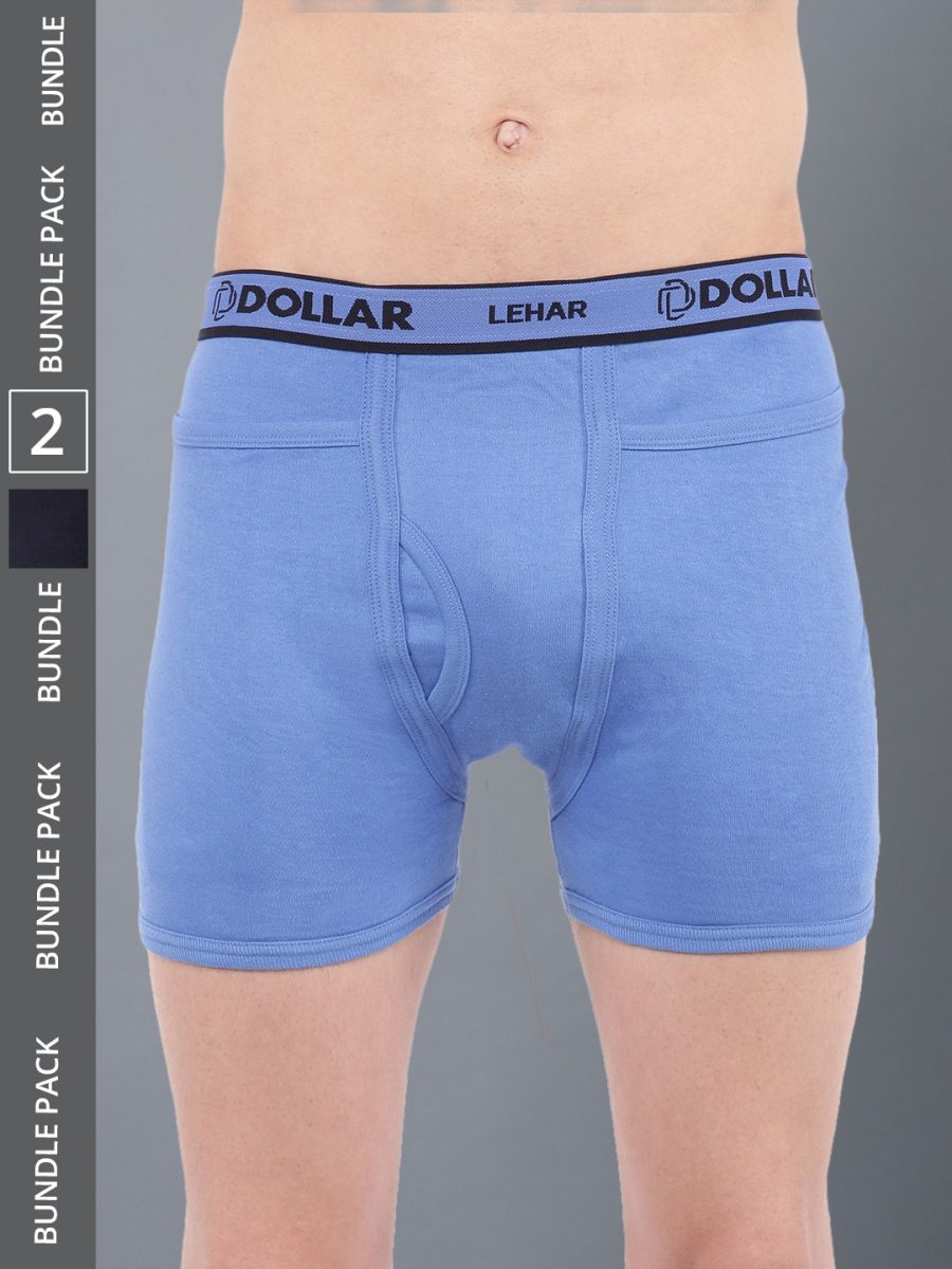 Dollar Lehar Men's Assorted Pack of 2 Combed Cotton Trunk