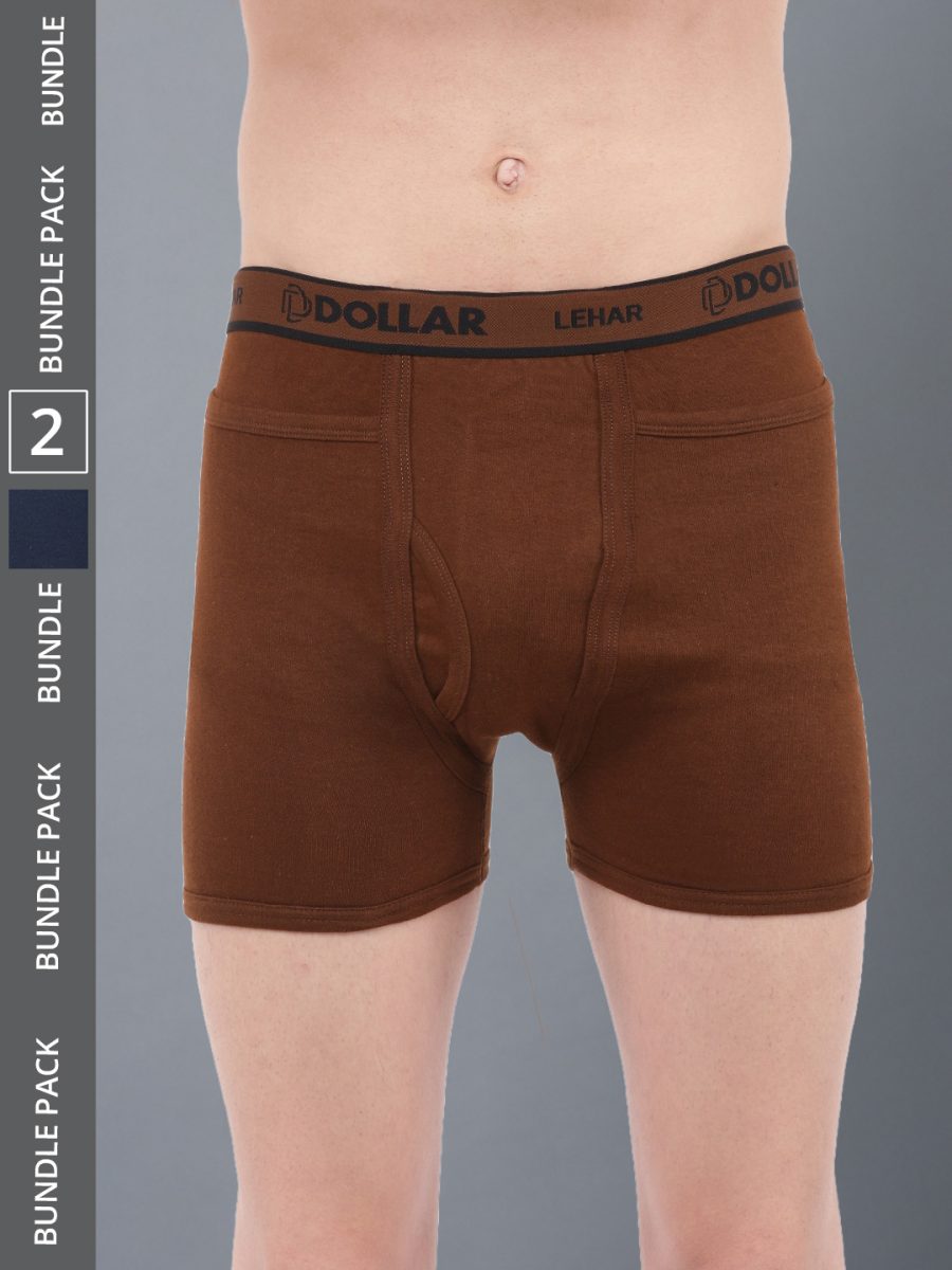 Dollar Lehar Men's Assorted Pack of 2 Combed Cotton Trunk