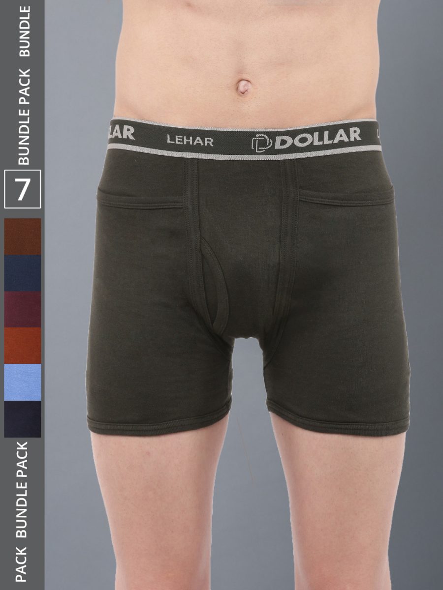 Dollar Lehar Men's Assorted Pack of 7 Combed Cotton Trunk