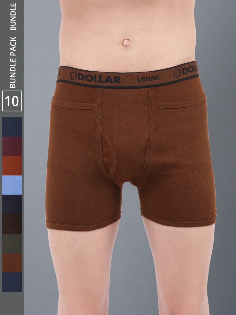 Dollar Lehar Men's Assorted Pack of 10 Combed Cotton Trunk