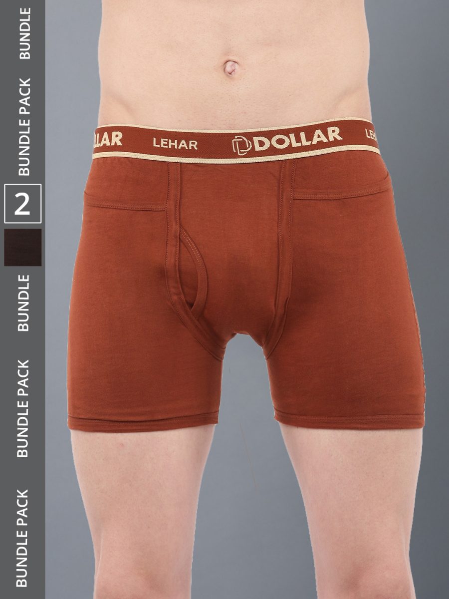 Dollar Lehar Men's Assorted Pack of 2 Combed Cotton Trunk