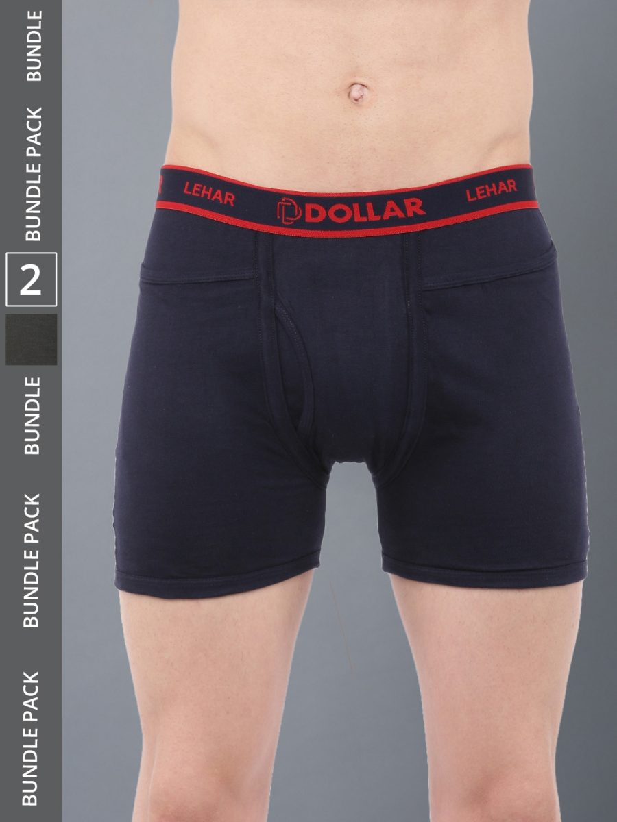 Dollar Lehar Men's Assorted Pack of 2 Combed Cotton Trunk
