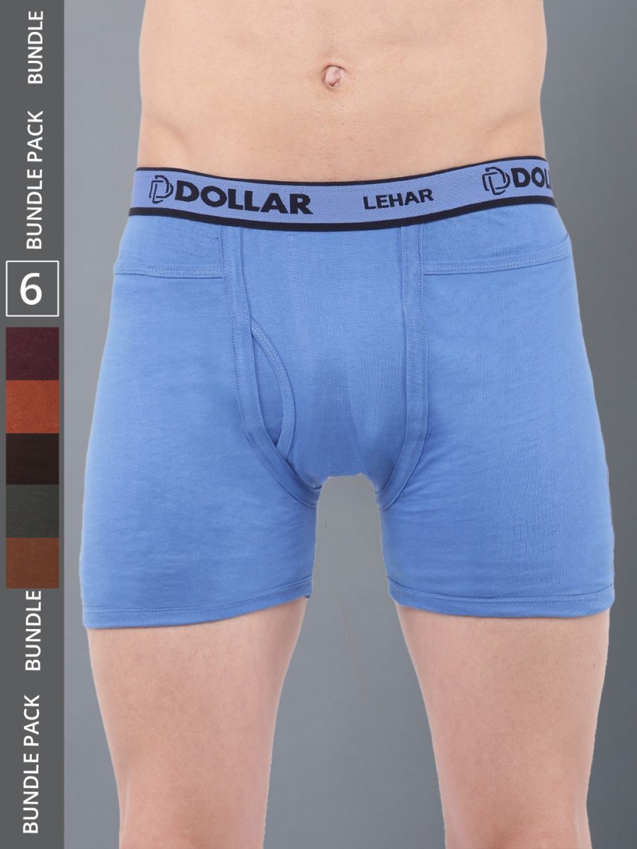 Dollar Lehar Men's Assorted Pack of 6 Combed Cotton Trunk