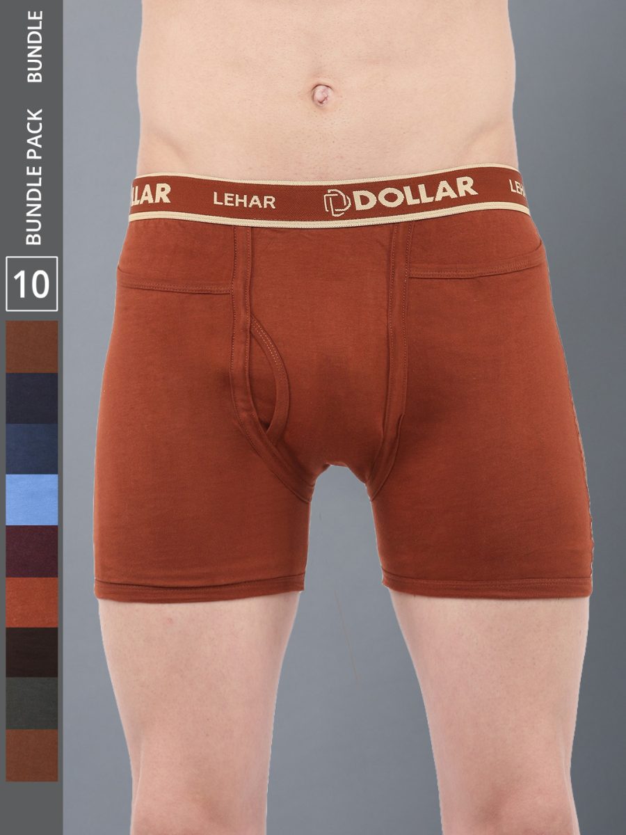 Dollar Lehar Men's Assorted Pack of 10 Combed Cotton Trunk