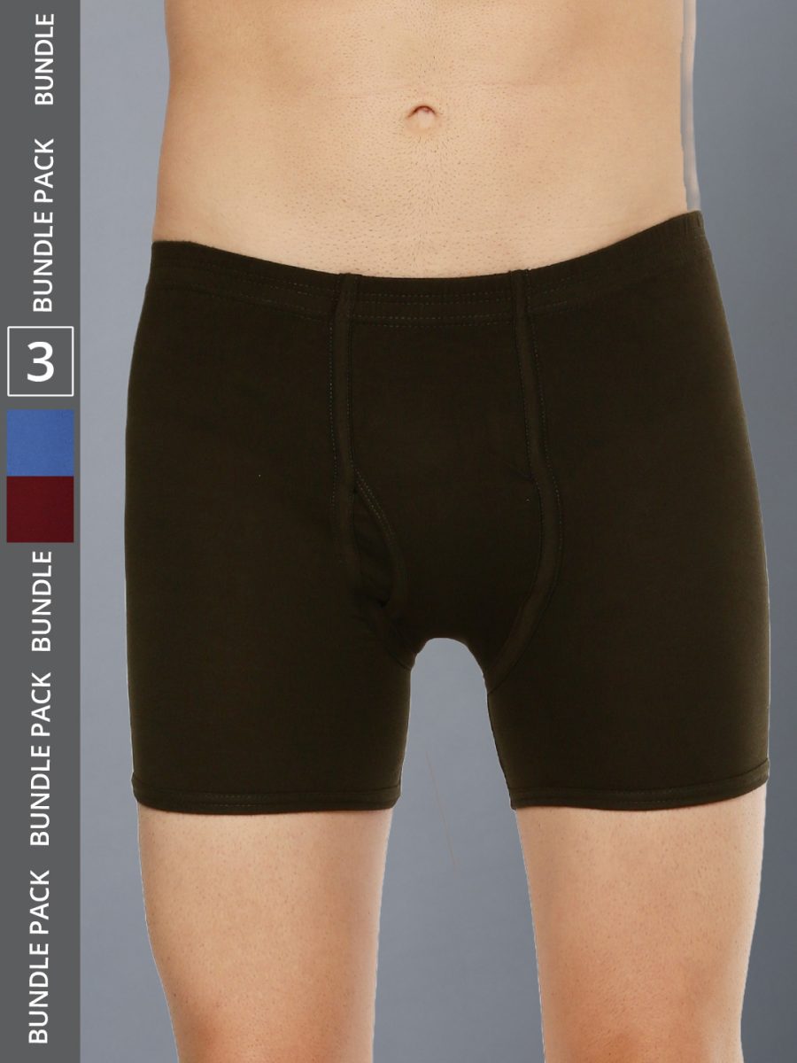 Dollar Lehar Men's Assorted Pack of 3 Combed Cotton Trunk