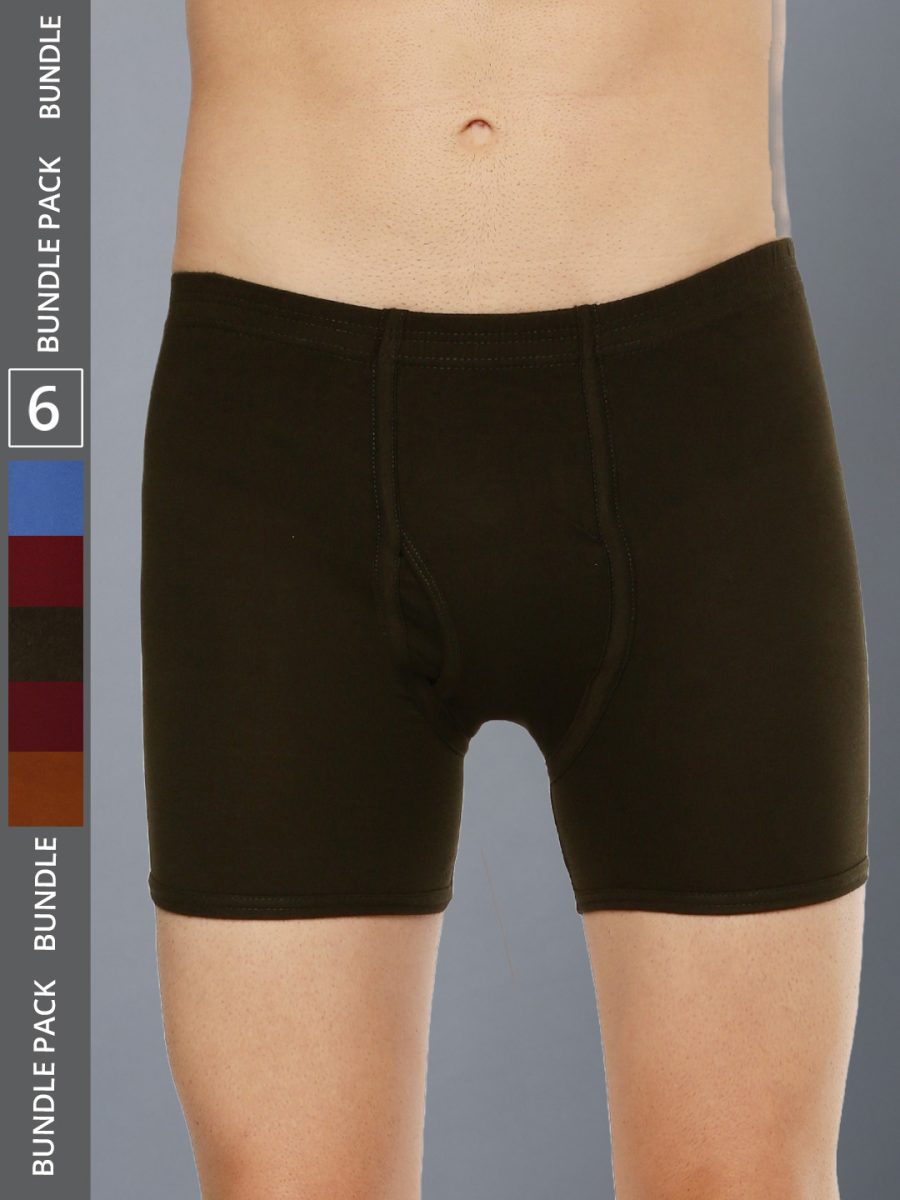 Dollar Lehar Men's Assorted Pack of 6 Combed Cotton Trunk