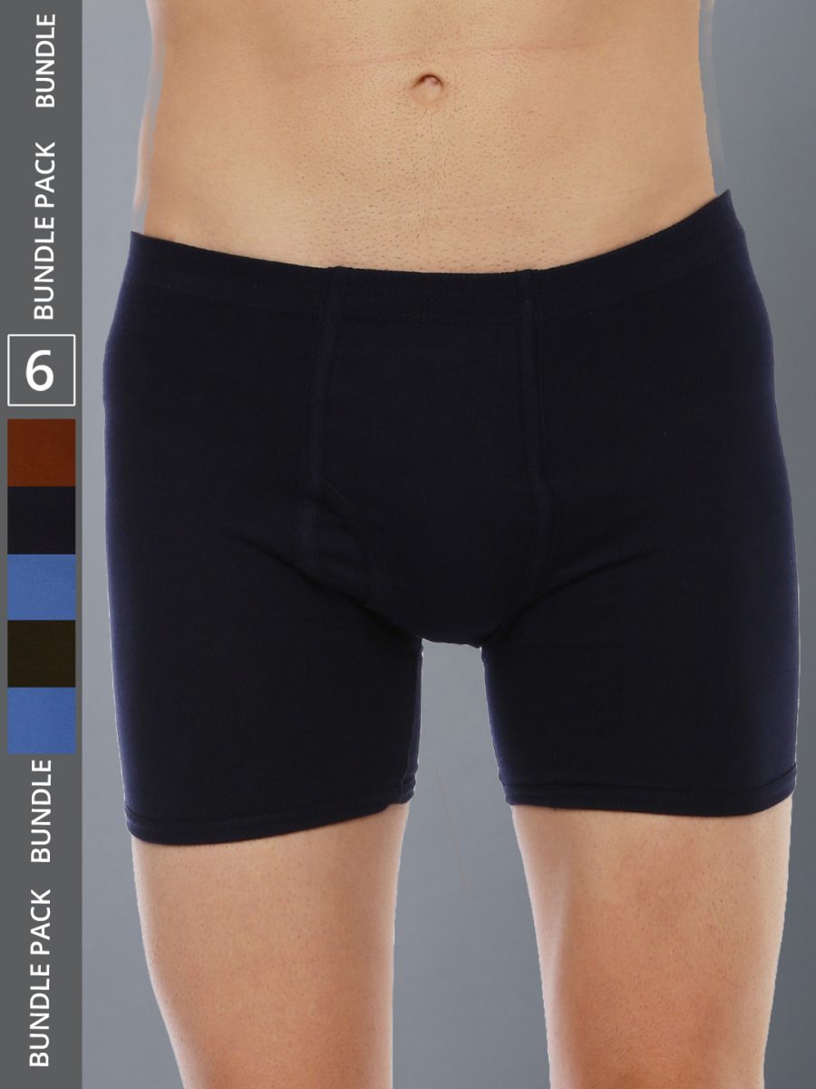 Dollar Lehar Men's Assorted Pack of 6 Combed Cotton Trunk