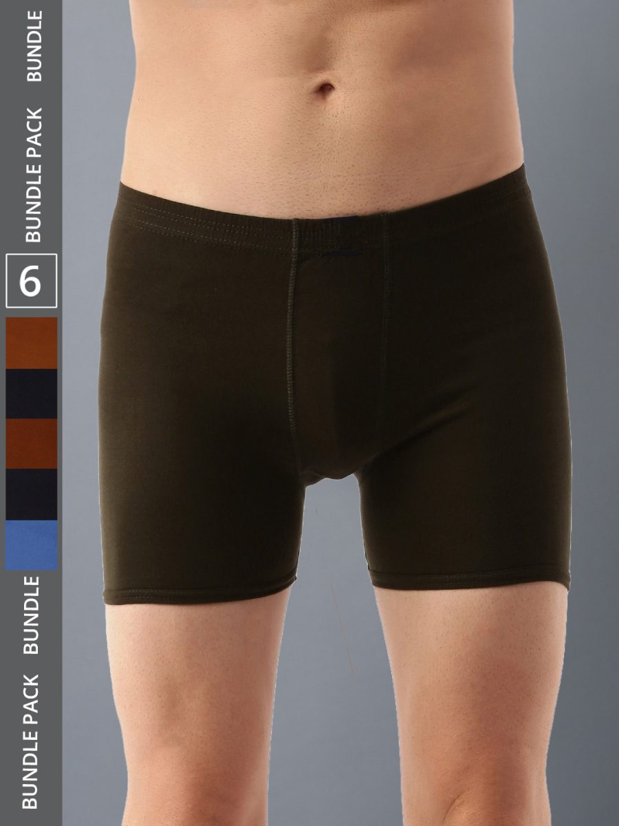 Dollar Lehar Men's Assorted Pack of 6 Combed Cotton Trunk