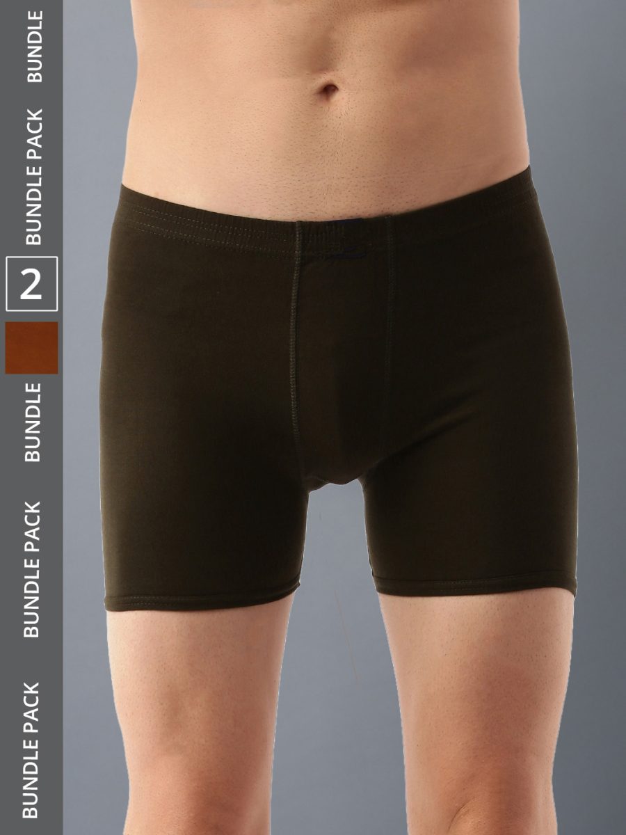 Dollar Lehar Men's Assorted Pack of 2 Combed Cotton Trunk