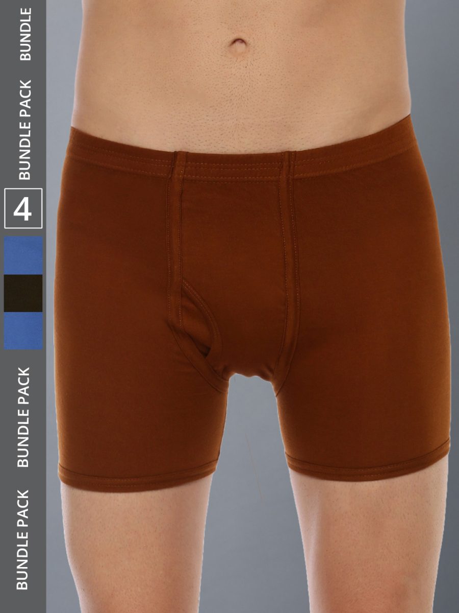 Dollar Lehar Men's Assorted Pack of 4 Combed Cotton Trunk