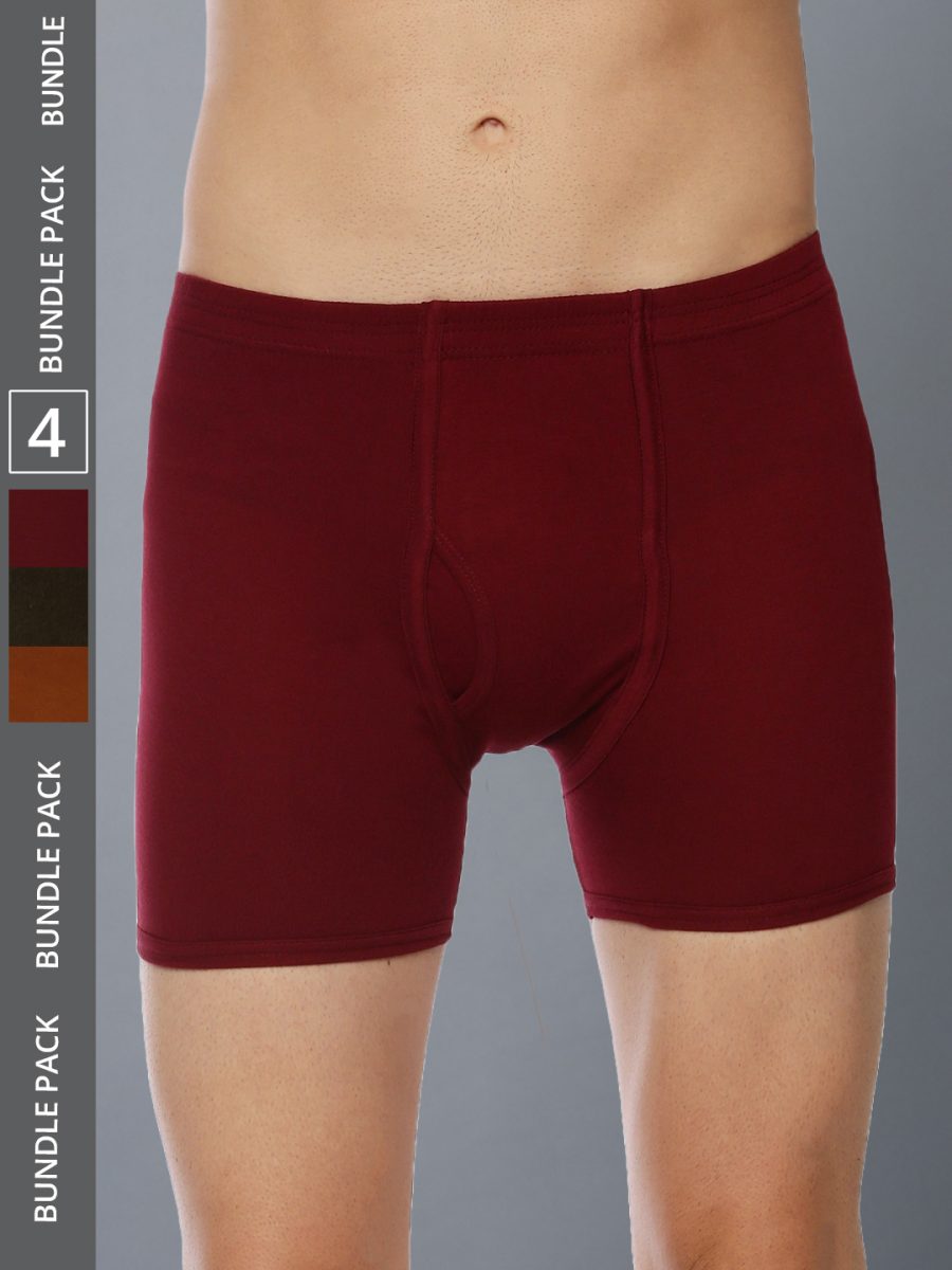 Dollar Lehar Men's Assorted Pack of 4 Combed Cotton Trunk