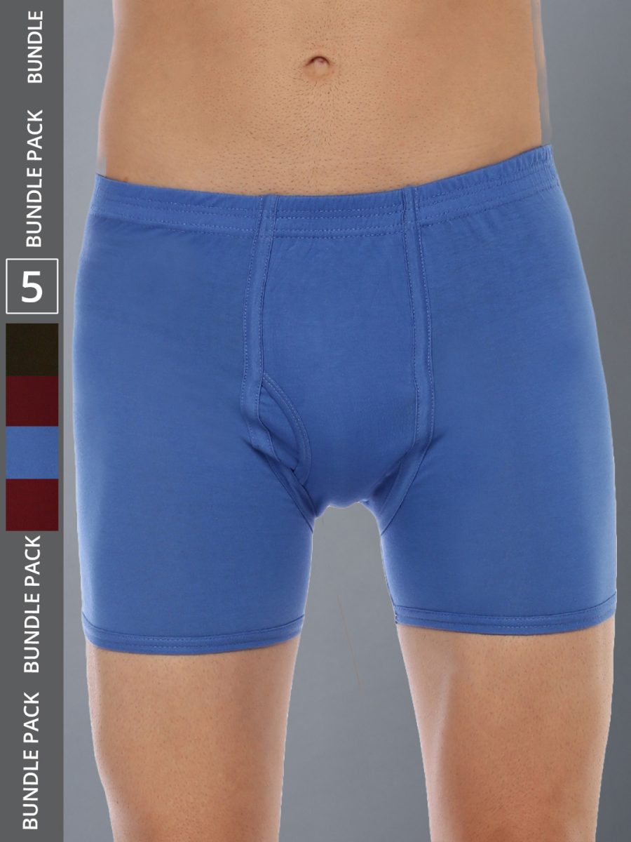 Dollar Lehar Men's Assorted Pack of 5 Combed Cotton Trunk