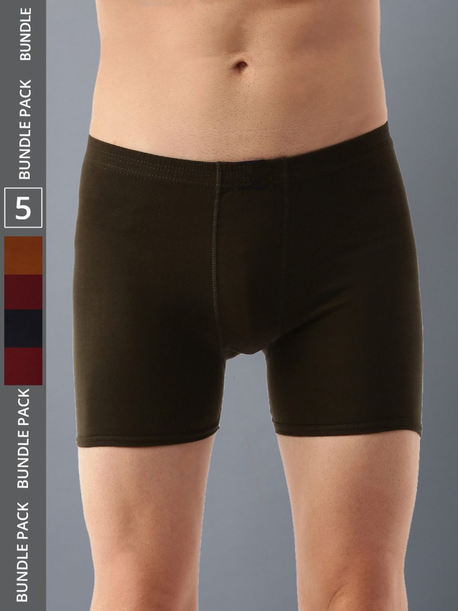Dollar Lehar Men's Assorted Pack of 5 Combed Cotton Trunk
