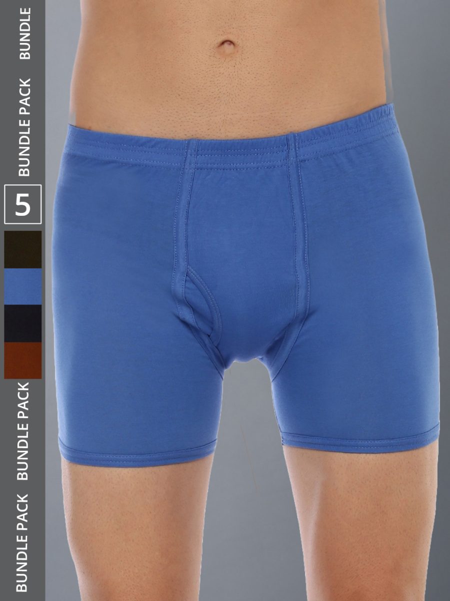 Dollar Lehar Men's Assorted Pack of 5 Combed Cotton Trunk