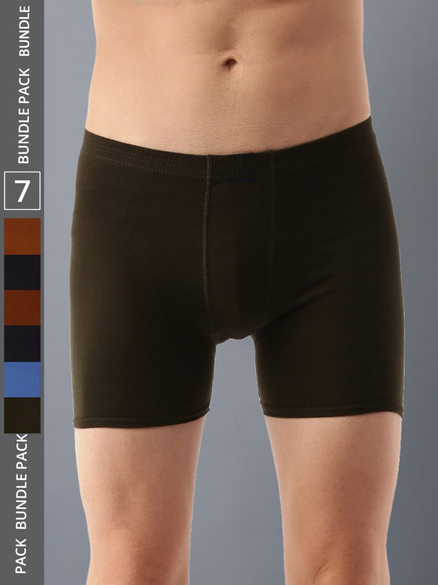 Dollar Lehar Men's Assorted Pack of 7 Combed Cotton Trunk