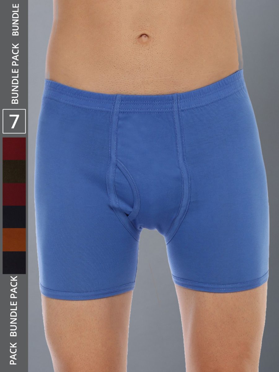 Dollar Lehar Men's Assorted Pack of 7 Combed Cotton Trunk