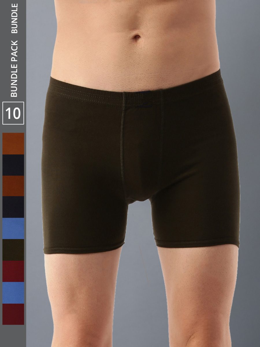 Dollar Lehar Men's Assorted Pack of 10 Combed Cotton Trunk