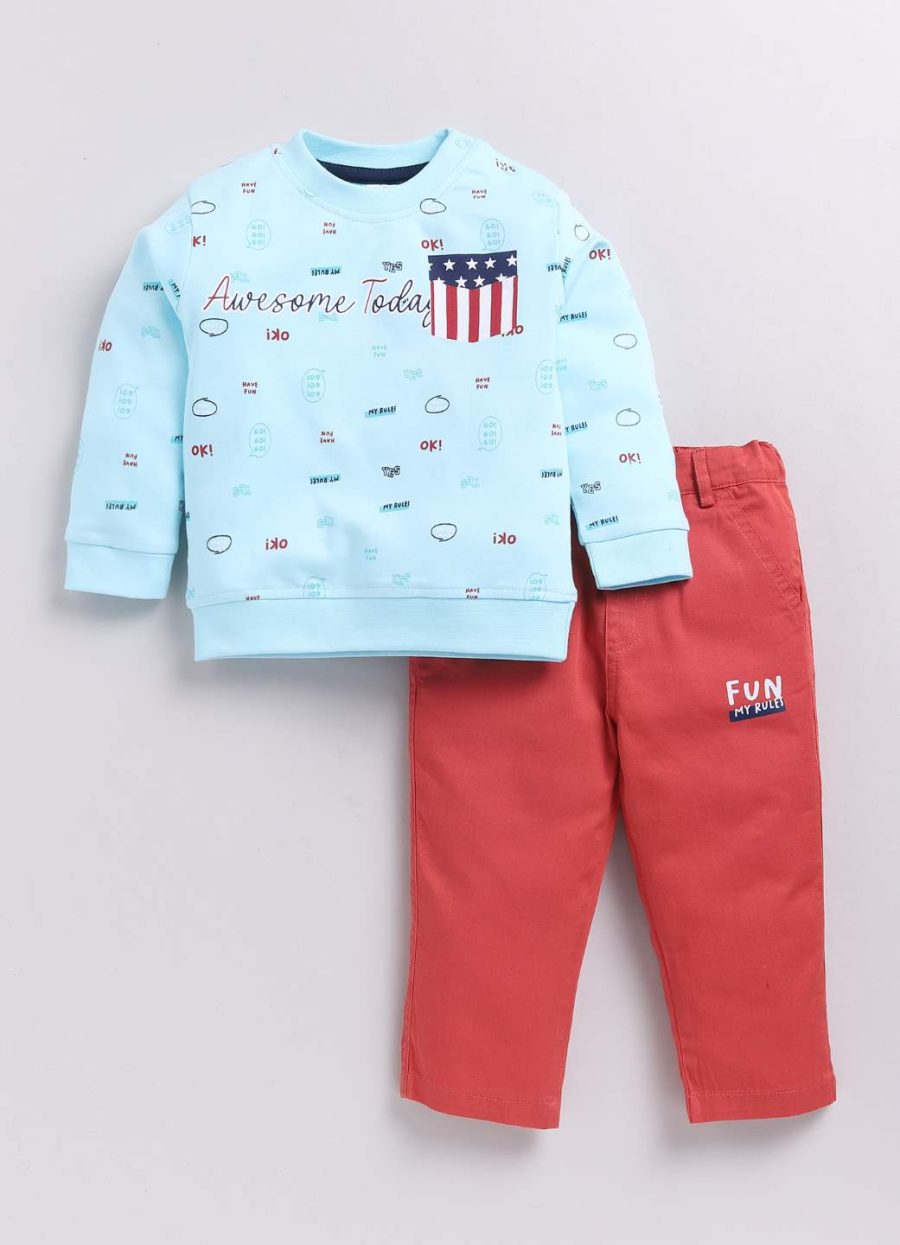 Dollar Junior Tiny Crews Baby Boys Casual T-Shirt Pant Set