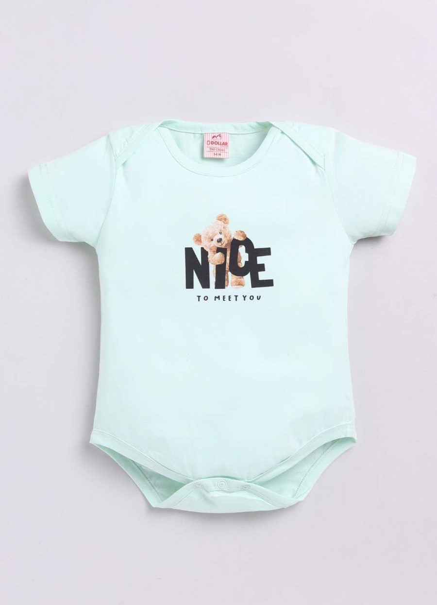 Dollar Light Green Baby Boys & Baby Girls Body Suit