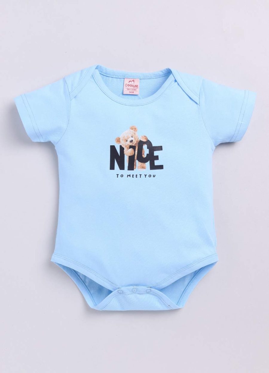 Dollar Light Blue Baby Boys & Baby Girls Body Suit