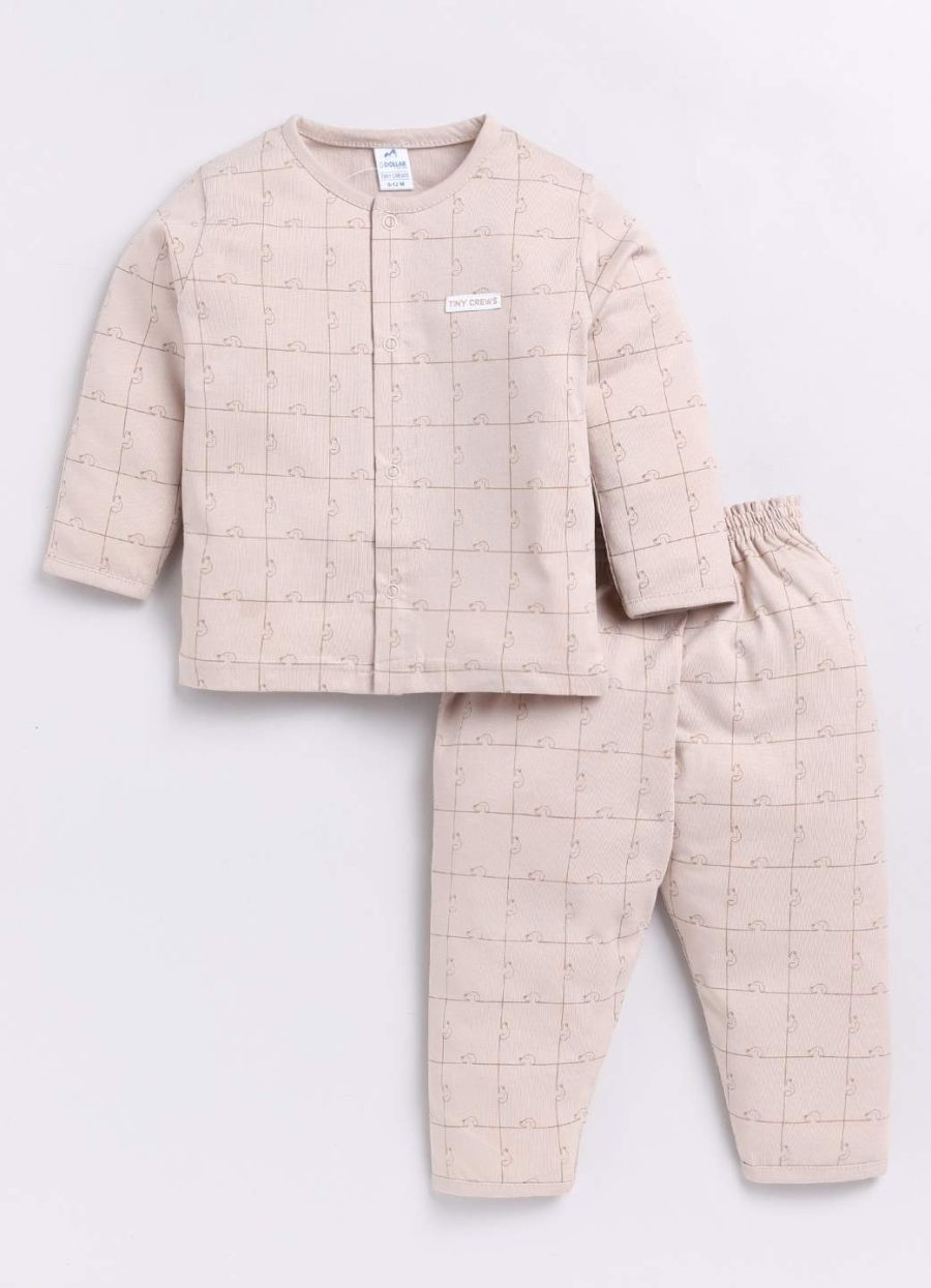 Dollar Beige Baby Boys Combo Set