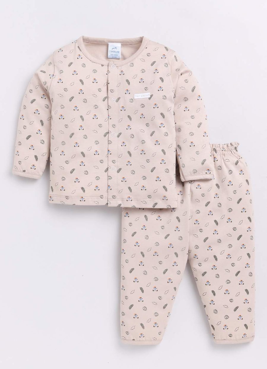 Dollar Beige Print Baby Boys Combo Set