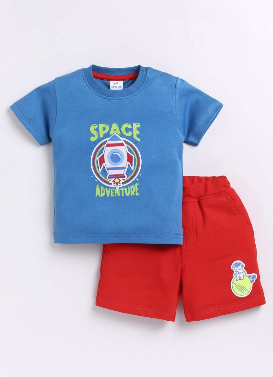 Dollar Blue-Red Baby Boys Combo Set