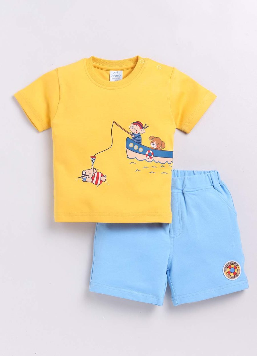 Dollar Yellow-Sky blue Baby Boys Combo Set