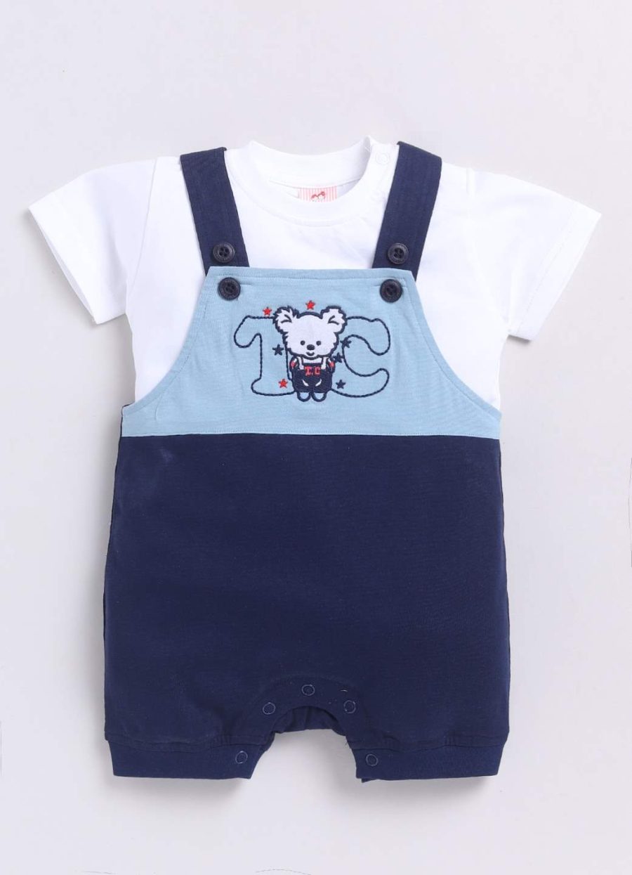 Dollar White- Navy Baby Boys & Baby Girls Dungarees