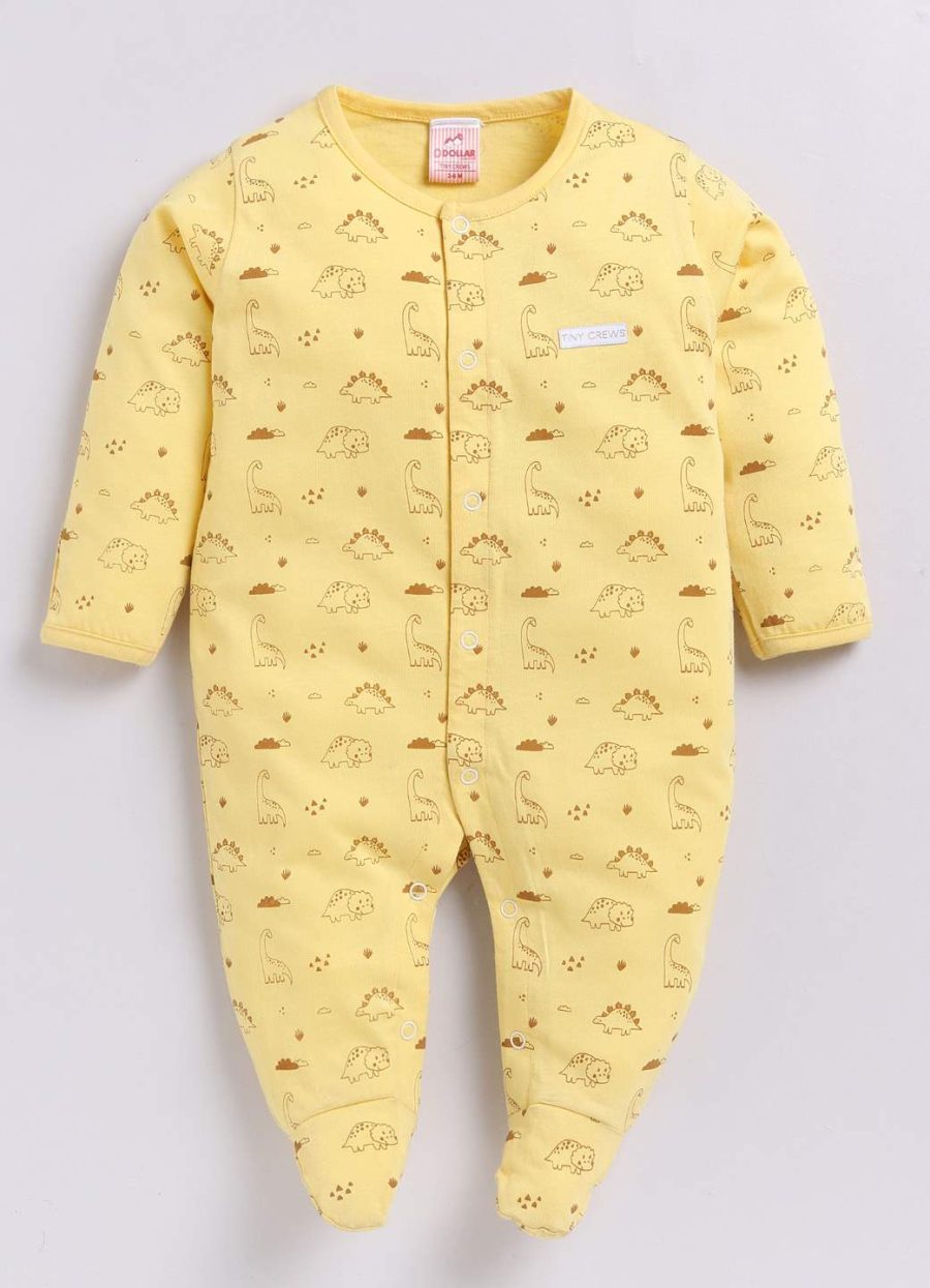 Dollar Yellow Baby Boys & Baby Girls Shoe Romper