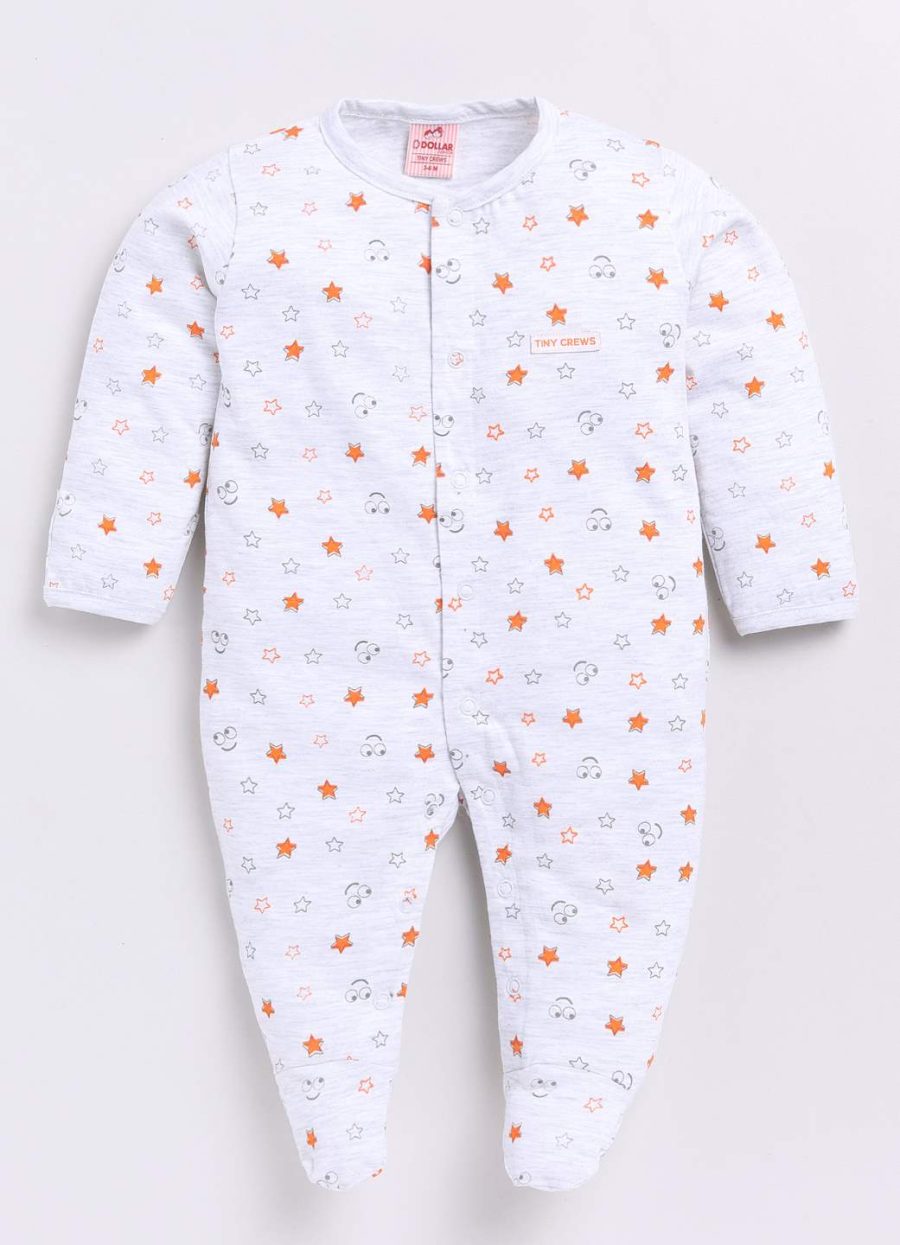 Dollar Grey Melange Baby Boys & Baby Girls Shoe Romper