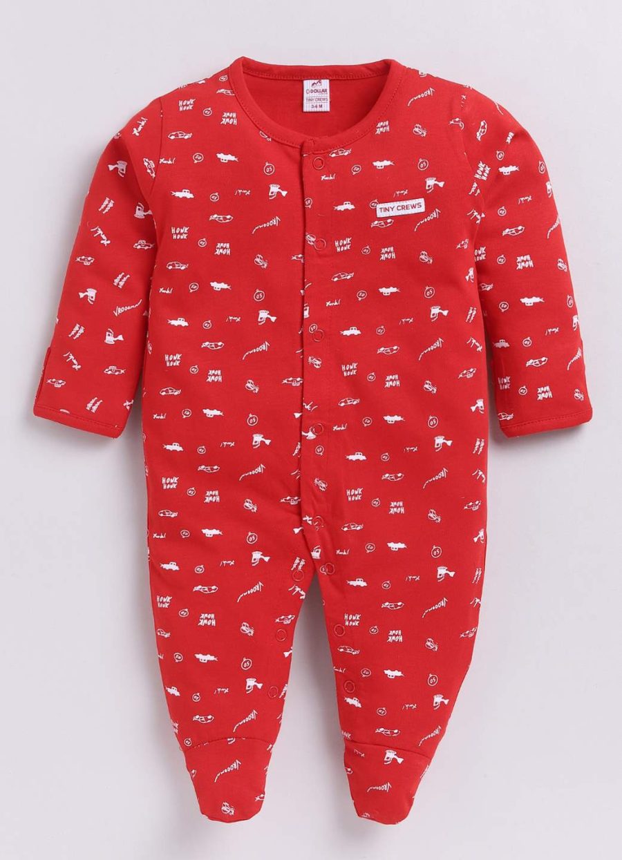 Dollar Red Baby Boys & Baby Girls Shoe Romper