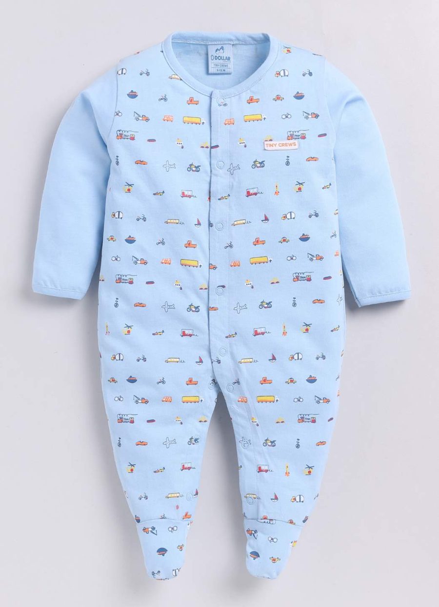 Dollar Sky Blue Baby Boys & Baby Girls Shoe Romper