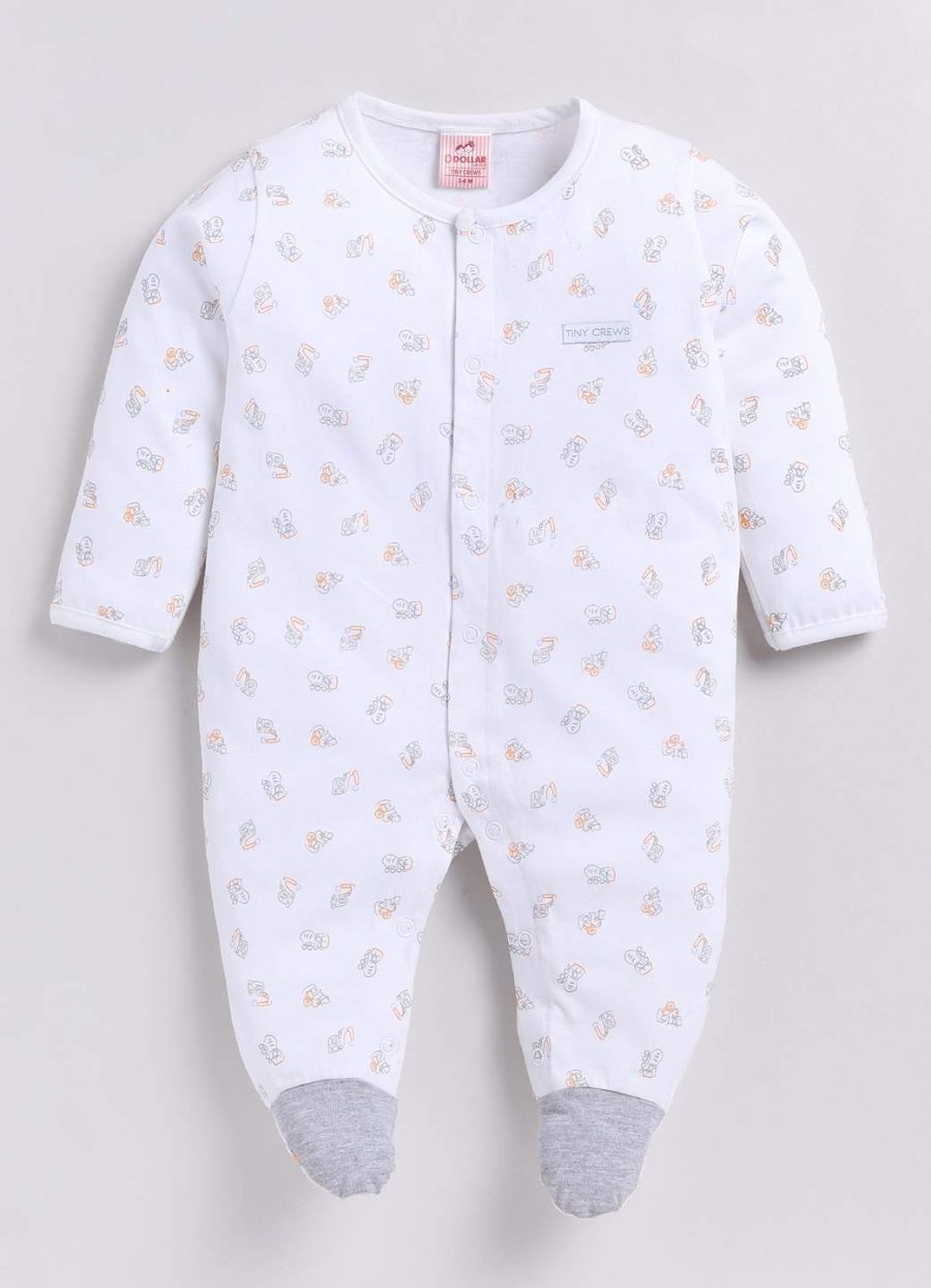Dollar White Baby Boys & Baby Girls Shoe Romper
