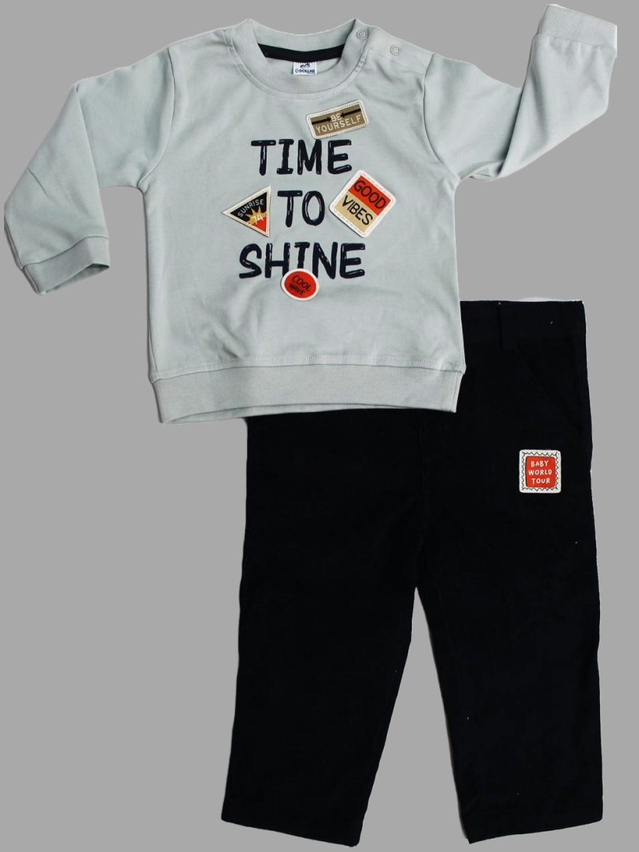 Dollar Junior Tiny Crews Baby Boys Casual T-Shirt Pant Set
