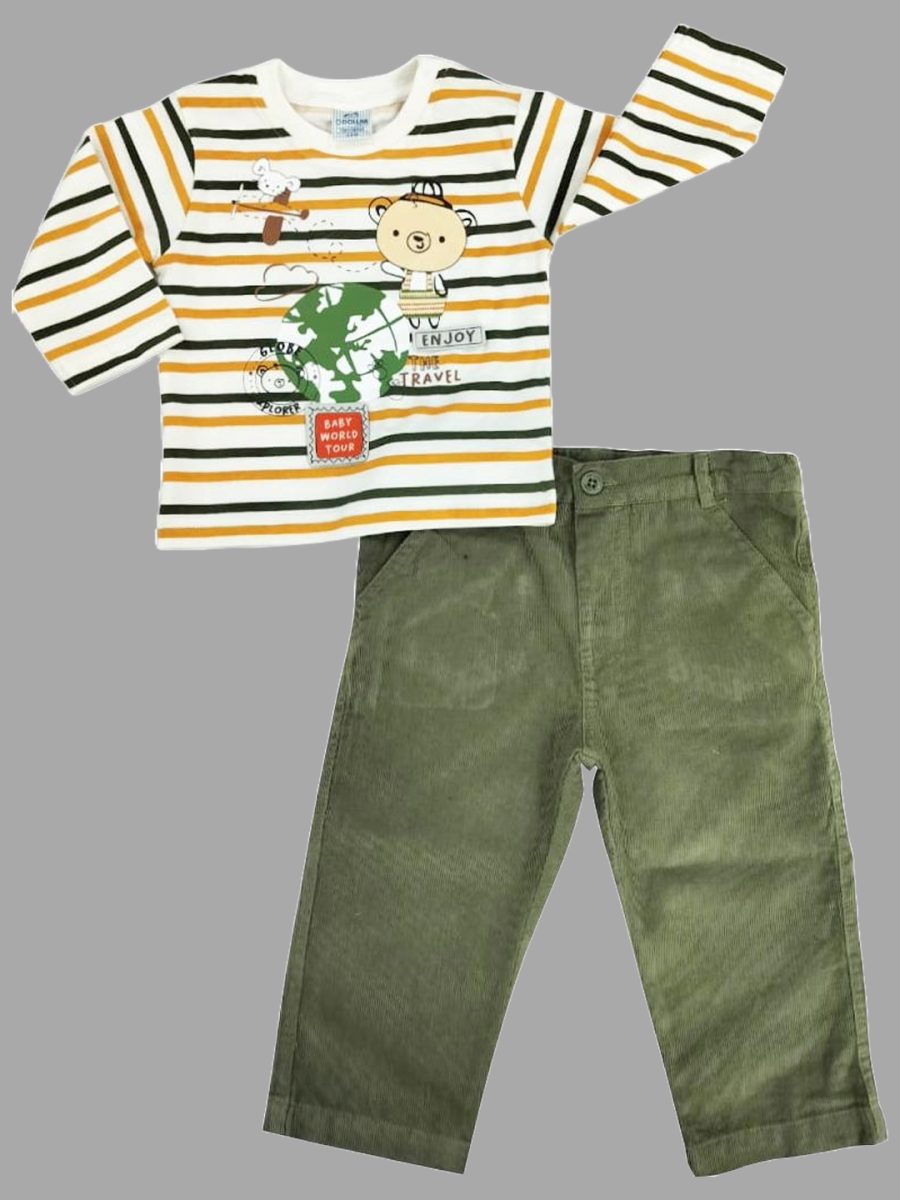 Dollar Junior Tiny Crews Baby Boys Casual T-Shirt Pant Set
