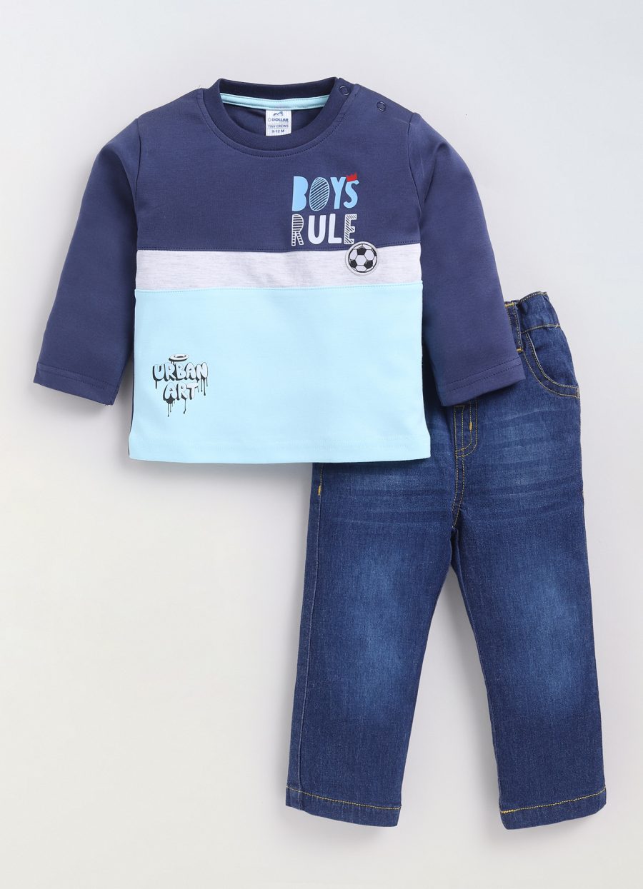 Dollar Junior Tiny Crews Baby Boys Casual T-Shirt Pant Set